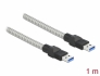 86775 Delock Câble USB 3.2 Gen 1 Type-A mâle à Type-A mâle avec enveloppe métallique, 1 m