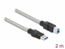 86779 Delock Kabel USB 3.2 Gen 1 Typu-A samec na Typu-B samec, s kovovým opláštěním, 2 m