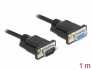 86578 Delock Serial Cable RS-232 D-Sub 9 male to female with narrow plug housing 1 m