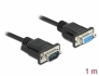 86615 Delock Serial Cable RS-232 D-Sub9 male to female null modem with narrow plug housing 1 m