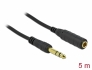 86767 Delock Stereo Jack Extension Cable 6.35 mm 3 pin male to female 5 m black