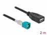 90488 Delock Kábel HSD Z apa - A-típusú USB 2.0 anya 2 m