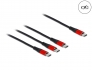 86712 Delock Cablu de încărcare USB 3 în 1 USB Type-C™ la 3 x USB Type-C™, 30 cm negru / roșu