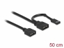 86001 Delock Cablu de conectare RGB cu 3 pini pentru iluminare LED RGB/ARGB de 5 V cu 2 x 3 pini mamă, 50 cm