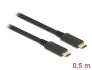 85529 Delock Câble USB 3.1 Gen 2 (10 Gbps) Type-C vers Type-C 0,5 m PD 5 A E-Marker