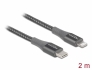 86632 Delock Καλώδιο δεδομένων και φόρτισης USB Type-C™ προς Lightning™ για iPhone™, iPad™ και iPod™ γκρί 2 μ MFi