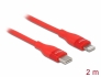 86635 Delock Câble de données et de chargement USB Type-C™ vers Lightning™ pour iPhone™, iPad™ et iPod™, rouge 2 m MFi