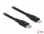 86638 Delock Data- och laddningskabel USB Type-C™ till Lightning™ för iPhone™, iPad™ och iPod™ svart 2 m MFi