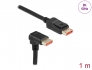 87050 Delock DisplayPort cable male straight to male 90° downwards angled 8K 60 Hz 1 m