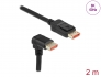 87051 Delock DisplayPort cable male straight to male 90° downwards angled 8K 60 Hz 2 m