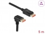 87053 Delock DisplayPort cable male straight to male 90° downwards angled 8K 60 Hz 5 m
