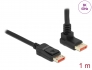 87054 Delock DisplayPort cable male straight to male 90° upwards angled 8K 60 Hz 1 m