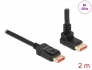 87055 Delock DisplayPort cable male straight to male 90° upwards angled 8K 60 Hz 2 m