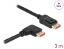 87067 Delock DisplayPort cable male straight to male 90° right angled 8K 60 Hz 3 m
