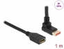 87080 Delock Cablu prelungitor DisplayPort tată 90° unghiular în sus la mamă 8K 60 Hz 1 m