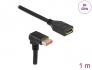 87087 Delock Cablu prelungitor DisplayPort tată 90° unghiular în jos la mamă 8K 60 Hz 1 m