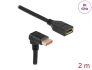 87091 Delock DisplayPort produžni kabel muški 90° kutni prema dolje na ženski 8K 60 Hz 2 m