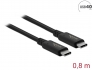 86979 Delock Cable USB4™ 40 Gbps coaxial 0,8 m