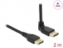 87150 Delock Cablu DisplayPort de la tată drept la tată 90° unghiular în sus 8K 60 Hz 2 m fără zăvor
