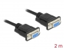 87472 Delock Serial Cable RS-232 D-Sub 9 female to female null modem with narrow plug housing - Full Handshaking - 2 m