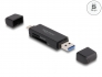 91004 Delock Lecteur de carte SuperSpeed USB 5 Gbps USB Type-C™ / Type-A pour cartes de mémoire SD et Micro SD