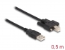 87197 Delock Câble USB 2.0 Type-A mâle vers Type-B mâle avec vis 0,5 m