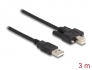 87215 Delock Καλώδιο USB 2.0 Tύπου-A αρσενικό σε Tύπου-B αρσενικό με βίδες 3 m