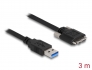 87801 Delock Kabel USB 3.0 Typ-A hane till Typ Micro-B hane skruvkontakt 3 m