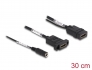 87038 Delock HDMI-kabel 4K 60 Hz med DC-matning 2,1 x 5,5 mm 0,30 m panelmontage