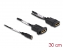 87039 Delock DisplayPort-kabel 4K 60 Hz med DC-matning 2,1 x 5,5 mm 0,30 m panelmontage