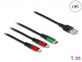 86821 Delock Cable de carga USB 3 en 1 Tipo-A a 2 x Lightning™ / USB Type-C™ 1 m