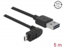 85561 Delock Cablu cu conector tată EASY-USB 2.0 Tip-A > conector tată EASY-USB 2.0 Tip Micro-B, în unghi sus / jos, 5 m, negru