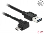 85562 Delock Cablu cu conector tată EASY-USB 2.0 Tip-A > conector tată EASY-USB 2.0 Tip Micro-B, în unghi spre stânga / dreapta, 5 m, negru