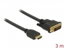 85655 Delock HDMI till DVI 24+1-kabel dubbelriktad 3 m