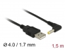 85544 Delock Kabel zasilania USB > DC 4,0 x 1,7 mm męski 90° 1,5 m