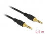 85545 Delock Conector de Cable Estéreo de 3,5 mm de 3 pines macho > macho 0,5 m negro