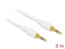 85552 Delock Stereo Jack Cable 3.5 mm 3 pin male > male 3 m white