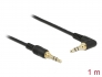85566 Delock Stereo Jack Cable 3.5 mm 3 pin male > male angled 1 m black