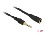 85578 Delock Stereo Jack prodlužovací kabel 3,5 mm 3 pin samec na samici 2 m černý