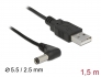 85588 Delock USB Stromkabel zu DC 5,5 x 2,5 mm Stecker 90° 1,5 m
