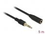 85590 Delock Stereo Jack prodlužovací kabel 3,5 mm 3 pin samec na samici 5 m černý