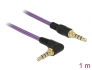 85611 Delock Stereo Jack Cable 3.5 mm 4 pin male > male angled 1 m purple
