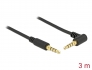 85616 Delock Stereo Jack Cable 3.5 mm 4 pin male > male angled 3 m black