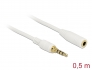 85628 Delock Stereo Jack Extension Cable 3.5 mm 4 pin male to female 0.5 m white