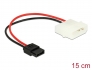 85638 Delock Stromkabel Molex 4 Pin Stecker zu Slim SATA 6 Pin Buchse 15 cm