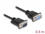 86886 Delock Serial Cable RS-232 D-Sub 9 male to female null modem with narrow plug housing 0.5 m