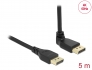 87827 Delock DisplayPort 1.2 kábel egyenes csatlakozódugóval - csatlakozódugóval 90° ívelt felfelé 4K 60 Hz 5 m retesz nélküli