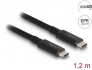 80009 Delock USB4™ 40 Gbps Coaxial Cable 1.2 m USB PD 3.1 Extended Power Range 240 W
