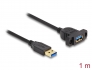 87855 Delock SuperSpeed USB 5 Gbps (USB 3.2 Gen 1)-kabel USB Typ-A hane till hona 1 m panelmontage svart