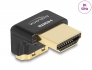 60016 Delock HDMI Adapter male to female 90° downwards angled 8K 60 Hz metal